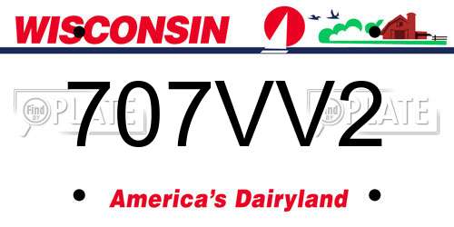 707VV2 Wisconsin License Plate