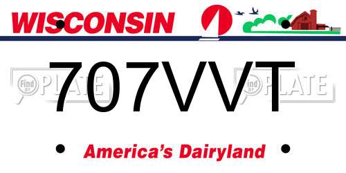 707VVT Wisconsin License Plate