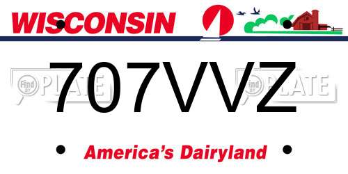 707VVZ Wisconsin License Plate