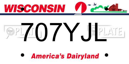 707YJL Wisconsin License Plate