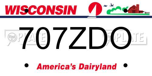 707ZDO Wisconsin License Plate