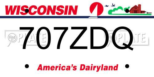 707ZDQ Wisconsin License Plate