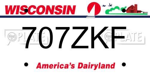 707ZKF Wisconsin License Plate