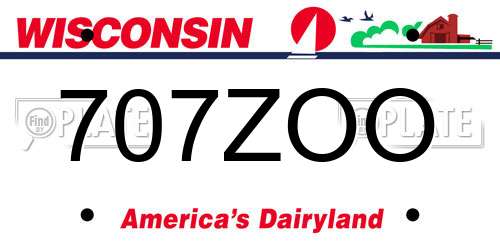 707ZOO Wisconsin License Plate