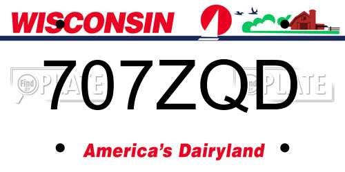 707ZQD Wisconsin License Plate