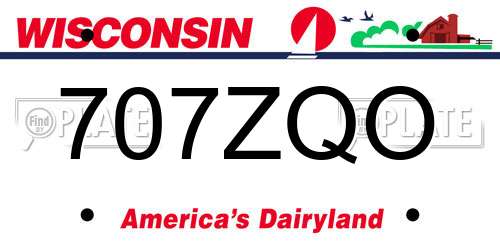 707ZQO Wisconsin License Plate