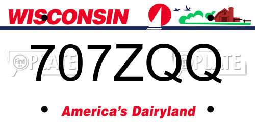 707ZQQ Wisconsin License Plate