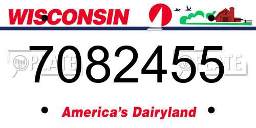 7082455 Wisconsin License Plate