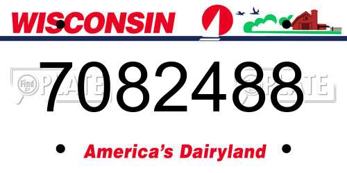 7082488 Wisconsin License Plate