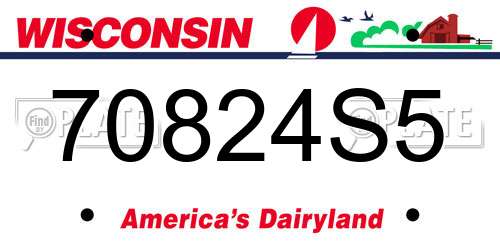 70824S5 Wisconsin License Plate