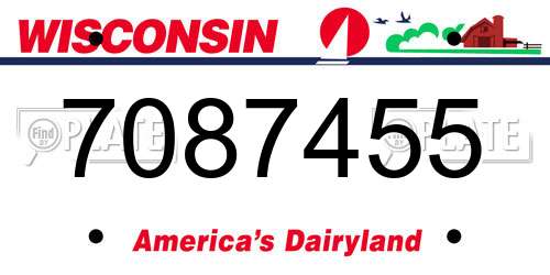 7087455 Wisconsin License Plate