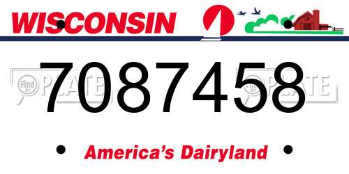7087458 Wisconsin License Plate
