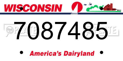 7087485 Wisconsin License Plate