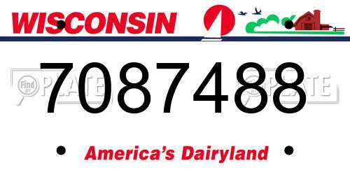 7087488 Wisconsin License Plate