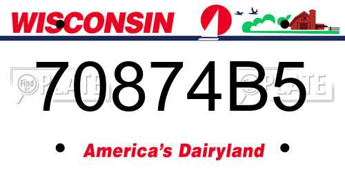 70874B5 Wisconsin License Plate