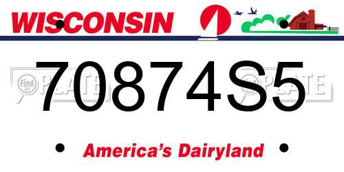 70874S5 Wisconsin License Plate