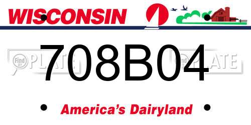 708B04 Wisconsin License Plate