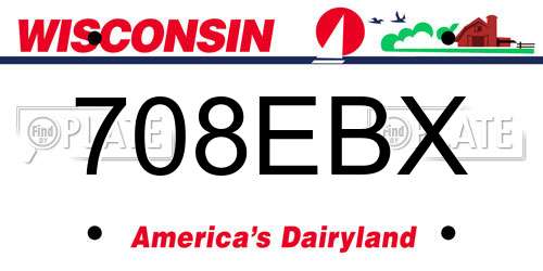 708EBX Wisconsin License Plate