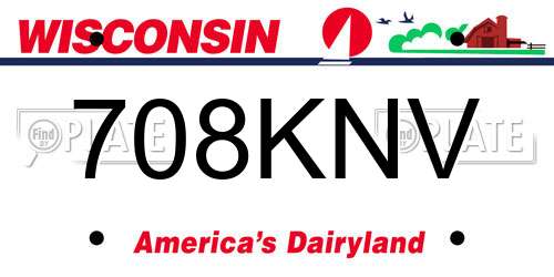 708KNV Wisconsin License Plate