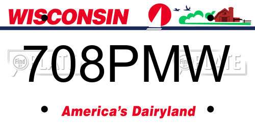 708PMW Wisconsin License Plate
