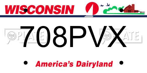 708PVX Wisconsin License Plate