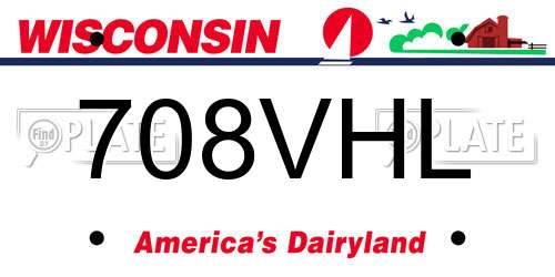 708VHL Wisconsin License Plate
