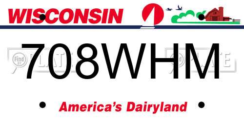708WHM Wisconsin License Plate