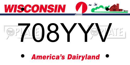 708YYV Wisconsin License Plate