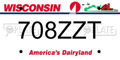 708ZZT Wisconsin License Plate