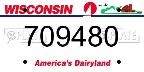 709480 Wisconsin License Plate