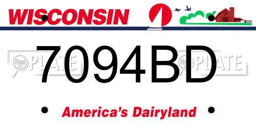 7094BD Wisconsin License Plate