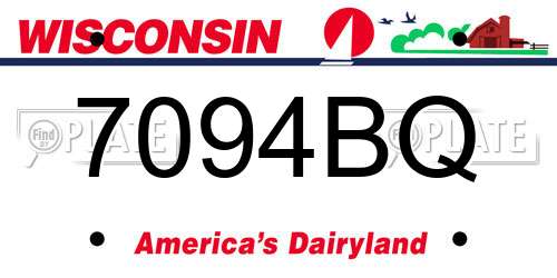 7094BQ Wisconsin License Plate