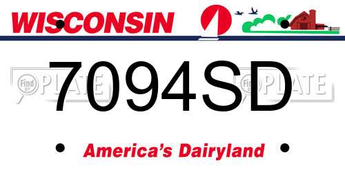 7094SD Wisconsin License Plate