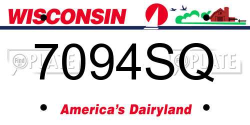 7094SQ Wisconsin License Plate