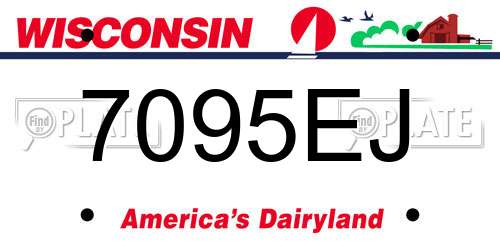 7095EJ Wisconsin License Plate