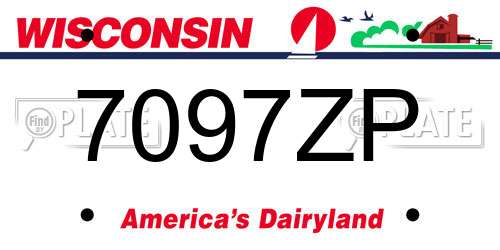 7097ZP Wisconsin License Plate