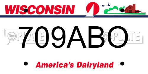 709ABO Wisconsin License Plate