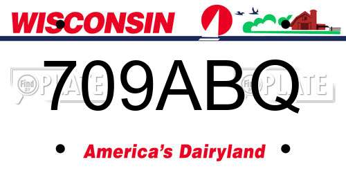 709ABQ Wisconsin License Plate