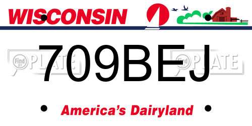 709BEJ Wisconsin License Plate