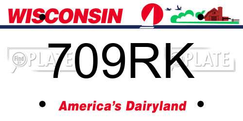 709RK Wisconsin License Plate