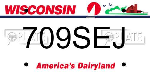 709SEJ Wisconsin License Plate