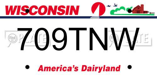 709TNW Wisconsin License Plate
