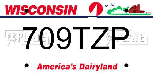 709TZP Wisconsin License Plate