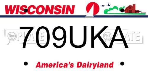 709UKA Wisconsin License Plate