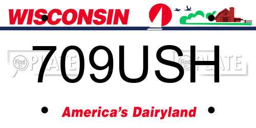 709USH Wisconsin License Plate