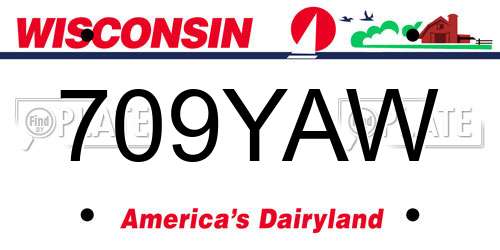 709YAW Wisconsin License Plate