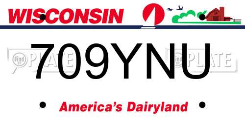 709YNU Wisconsin License Plate