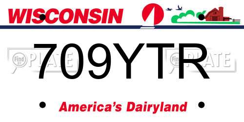 709YTR Wisconsin License Plate