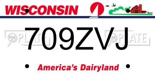 709ZVJ Wisconsin License Plate