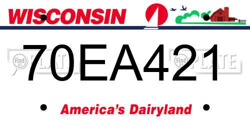 70EA421 Wisconsin License Plate